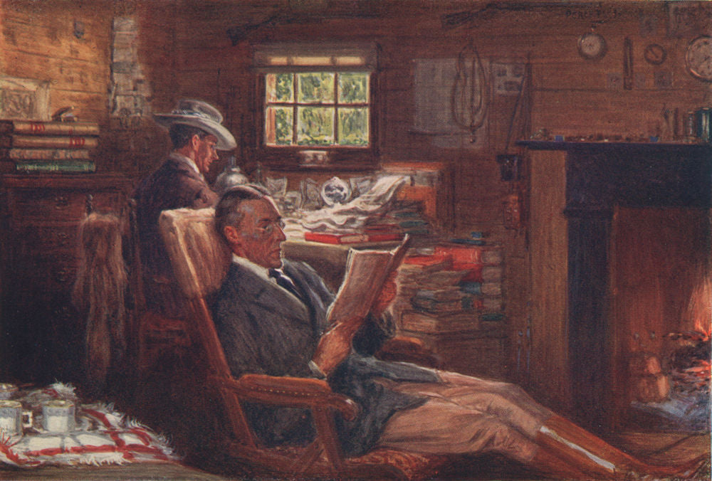 'The office at Bobundara sheep station' by Percy Spence. Australia 1910 print